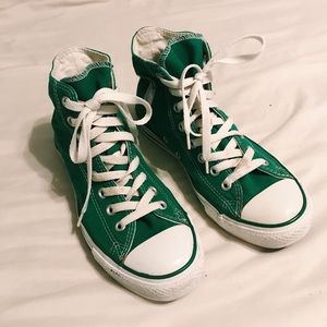 Green high top converse